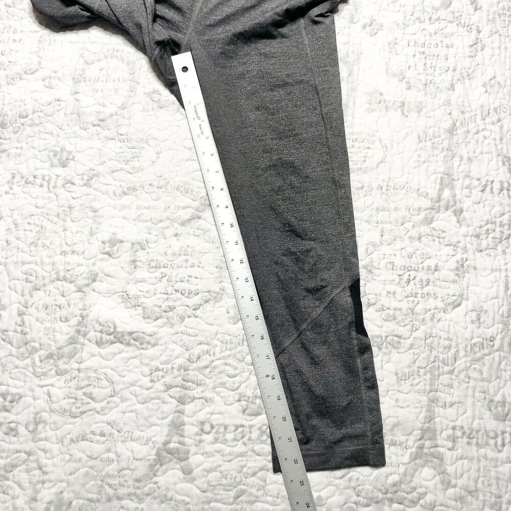 Lululemon Pace Rival Crop Leggings Pockets Size 8 Gray Black Heather 23" - Picture 9 of 9